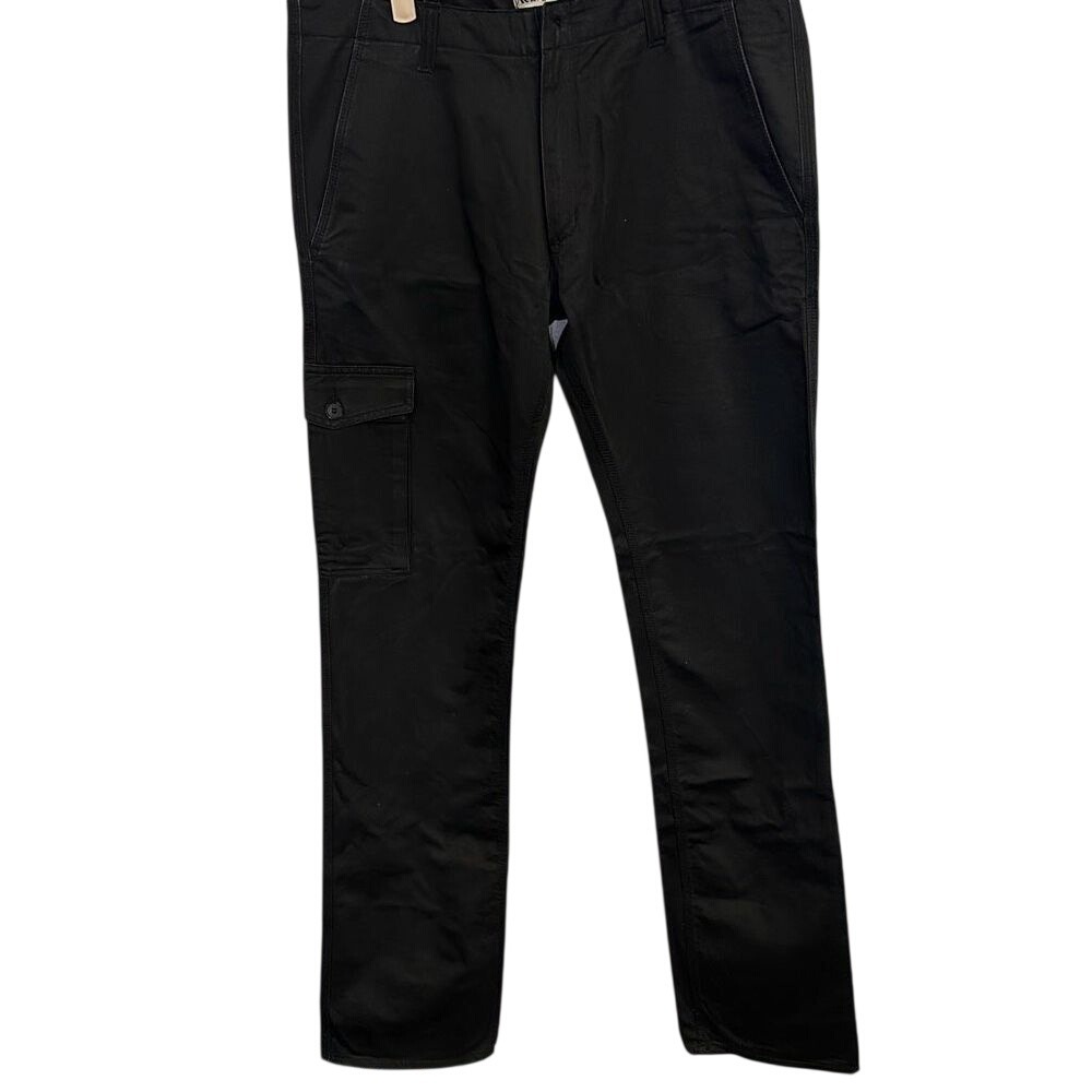 Acne Jeans Men's Black High Waist Straight Leg Cotton Cargo Pants Size 36